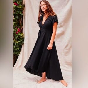 Christy Dawn Black Autumn Wrap Dress